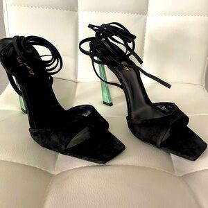 Saint Laurent Paz 105m suede/metal/Lthr.NIB Auth.&box shoe bags incl.